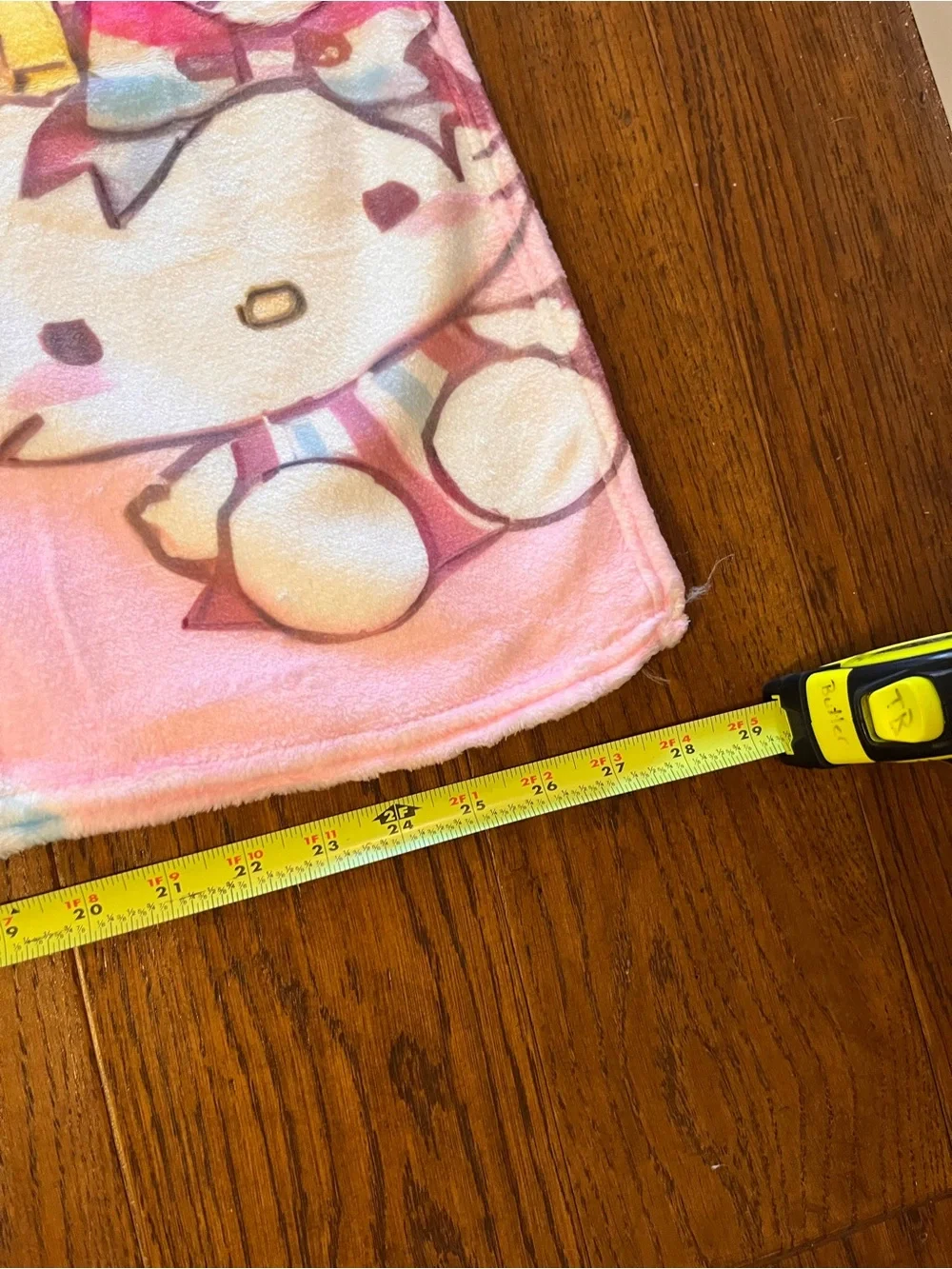 Pink Hello Kitty Print Throw with Multicolor Accents